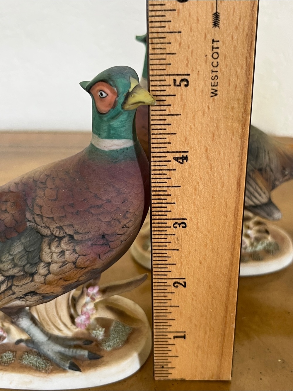 Vintage Lefton KW769 Pheasant Figurines Pair Bisque Porcelain Hand Painted Japan - Picture 9 of 10